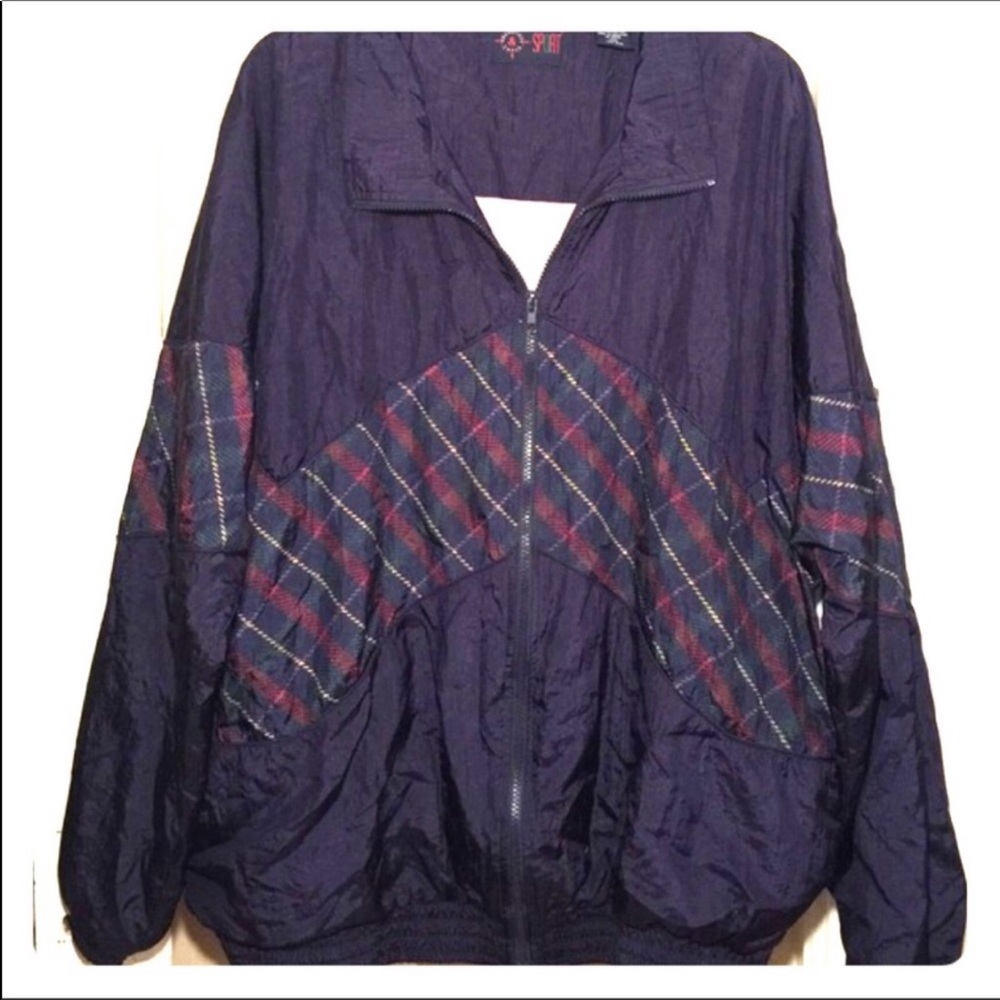 VINTAGE Navy blue Windbreaker. XXL